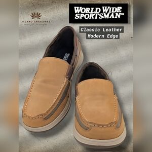 World Wide Sportsman Nantucket 3 Men's Sz 13 Tan & Brown Leather& Mesh Shoe